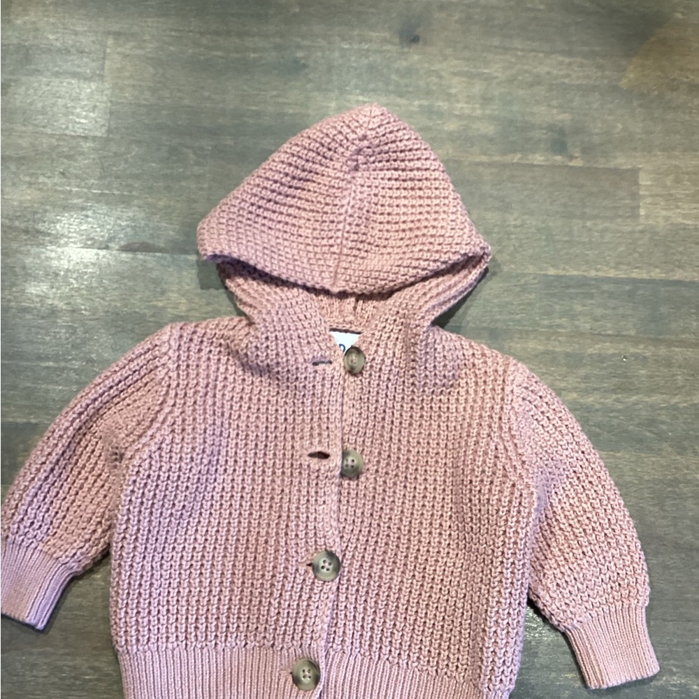 Cozy Pink Knit Hooded Jacket for Kids